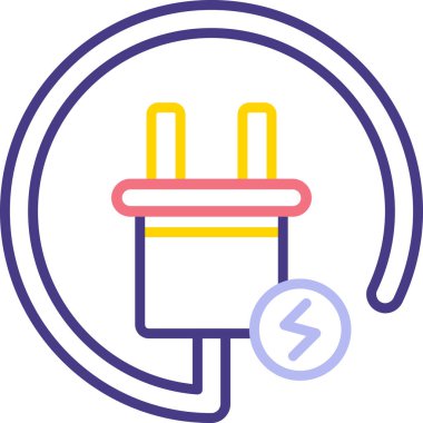 Güç Eklentisi simgesi, vektör illüstrasyonu