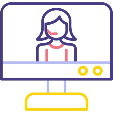 Kadın. Web simgesi basit illüstrasyon