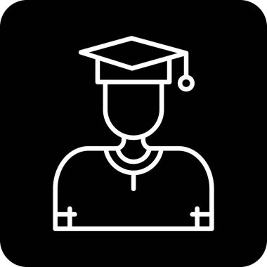 mezuniyet simgesi vektör illüstrasyonu