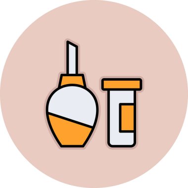 Bir şişe parfüm ikonu. Web için parfüm taşıyıcı simgesinin özet çizimi