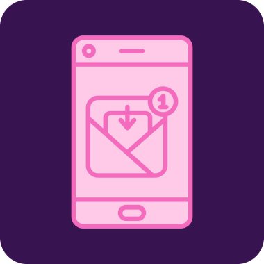 Posta simgesi vektör illüstrasyon tasarımlı akıllı telefon