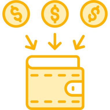 Nakit finans dolar simgesi düz stil