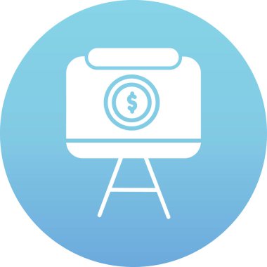 Para ikonlu bir dolar çantası. Basit düz vektör çizimi. Web ve mobil tasarım için para kavramı.