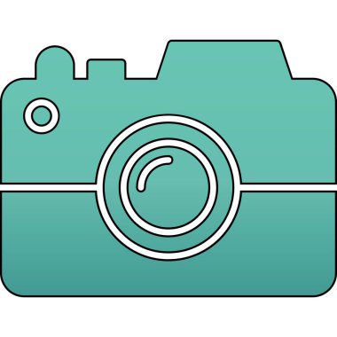 kamera fotoğrafçılık simgesi renk ana hatları vektörü