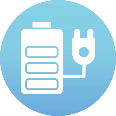 pil simgesi mavi arkaplanda izole edildi