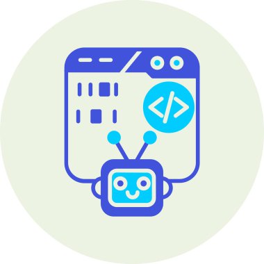 Bir robot simgesinin vektör illüstrasyonu