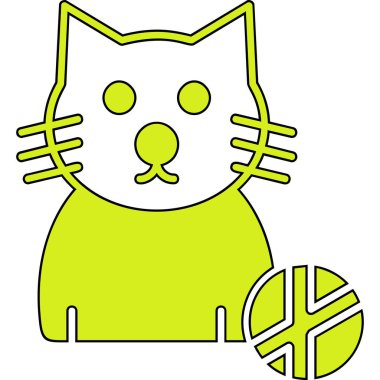 Kedi. Web simgesi basit tasarım