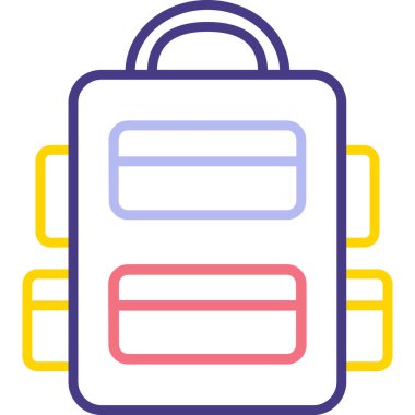 sırt çantası simgesi vektör illüstrasyonu