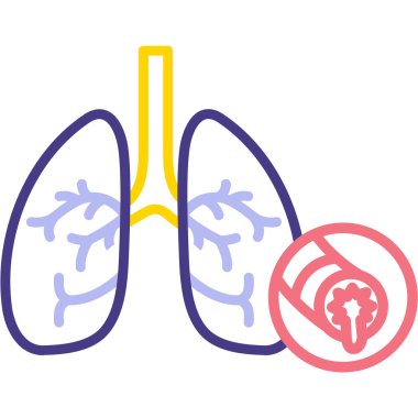 Akciğer ikonu. Web için akciğer vektör simgelerinin özet çizimi