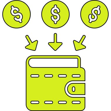 Dolar parası vektör simgesi modern basit tasarım illüstrasyonu