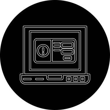 Bir dizüstü bilgisayar simgesinin vektör illüstrasyonu