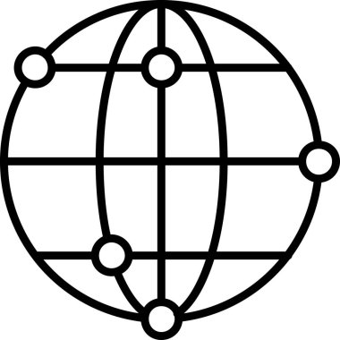 ana hatlar biçiminde ağ genel ağ simgesi