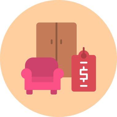 Oda. Web simgesi basit illüstrasyon