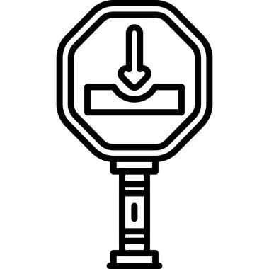 Trafik ışığı simgesi ana hatları vektörü. Araba parkı. yol trafiği