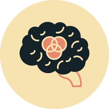 Beyin. Web simgesi basit illüstrasyon
