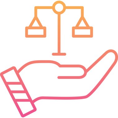 Adalet simgesinin vektör illüstrasyonu