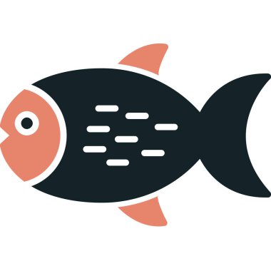 Balık simgesi, basit vektör çizim