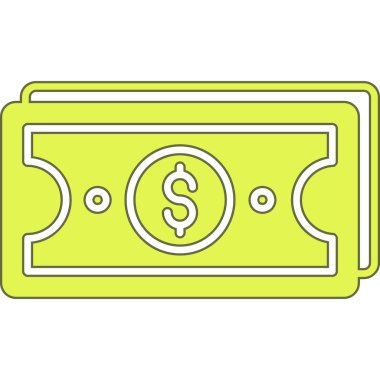 Dolar banknot ikonu. Beyaz arkaplanda izole edilmiş web tasarımı için dolar fatura vektör simgesi