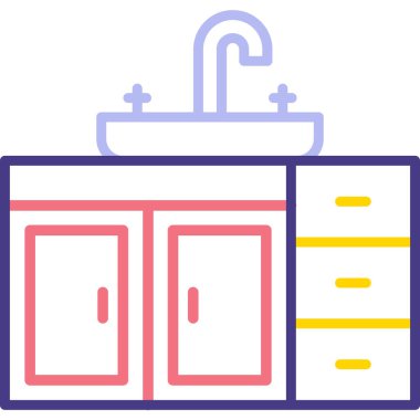 Kabine ikonu vektör illüstrasyonu