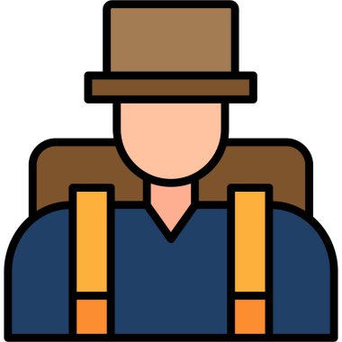 Adamım. Web simgesi basit illüstrasyon