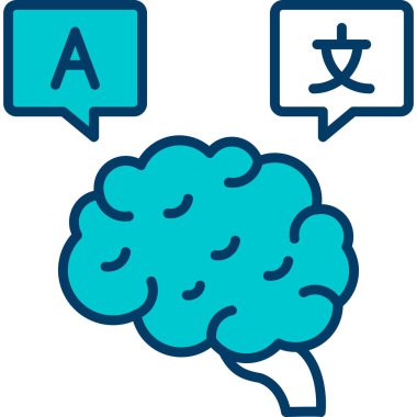 Beyin. Web simgesi basit illüstrasyon