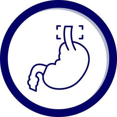 organ vektör simgesi. biçim düz yuvarlak sembol, kobalt rengi, yuvarlak açılar, beyaz arkaplan.