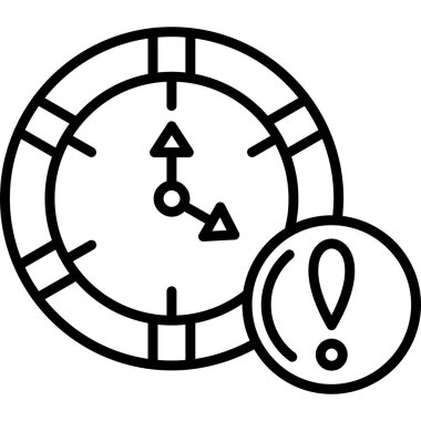 Saat simgesi. Beyaz arkaplanda izole edilmiş web tasarımı için özet saat zaman vektörü simgesi