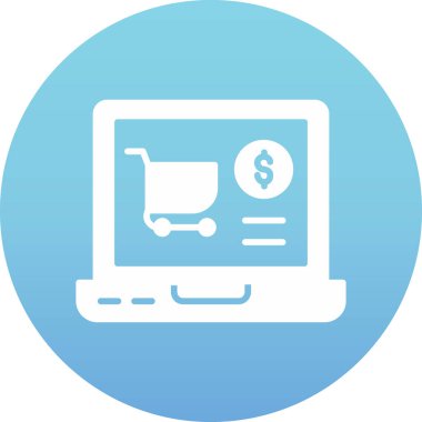 İnternetten alışveriş. Basit resimleme