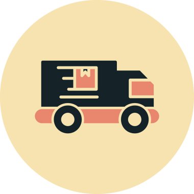 dağıtım kamyonu ikonu vektör çizimi