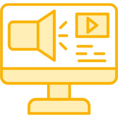 video. Web simgesi basit illüstrasyon