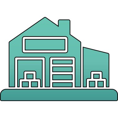 Fabrika vektör simgesi. Özet çizim simgesi. Fabrika izole ve fabrika vektör sembolü.