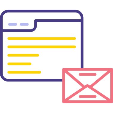 e- posta simgesi, basit satır vektör illüstrasyonu