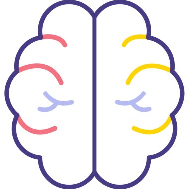 beyin ikonu vektör illüstrasyonu