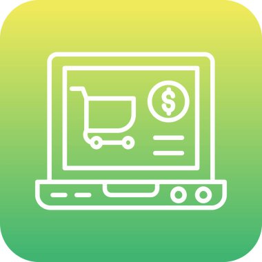 Benzersiz alışveriş vektör çizgisi simgesi