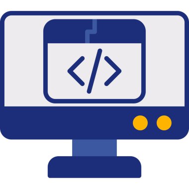 Monitör. Web simgesi basit illüstrasyon