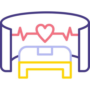 kalp yatak web simgesi basit tasarım