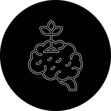 Bir beyin simgesinin vektör çizimi