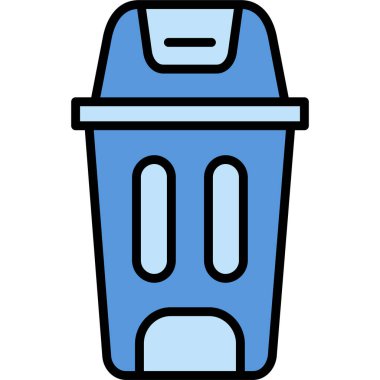 Çöp kutusu simgesini geri dönüştür. Taslak geri dönüşüm kutusu vektör rengi düz izole