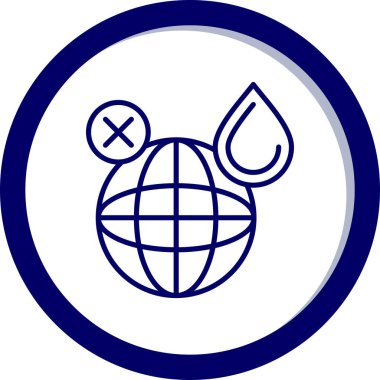 Dünyanın vektör illüstrasyonu ve bir simge