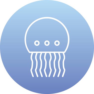 Denizanası simge vektör çizim