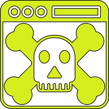 kafatası simgesi, basit vektör çizim