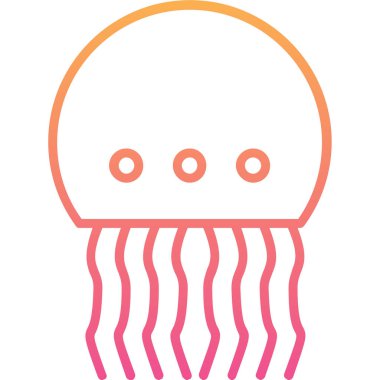 ahtapot simgesi, vektör çizimi beyaz arkaplanda izole edildi