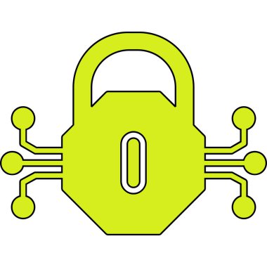 Güvenlik konseptiyle asma kilidin vektör çizimi. düzenlenebilir düz biçim.