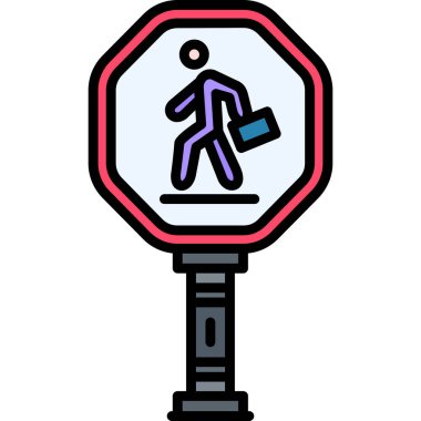 Trafik ışığı simgesi renk ana hatları vektörü