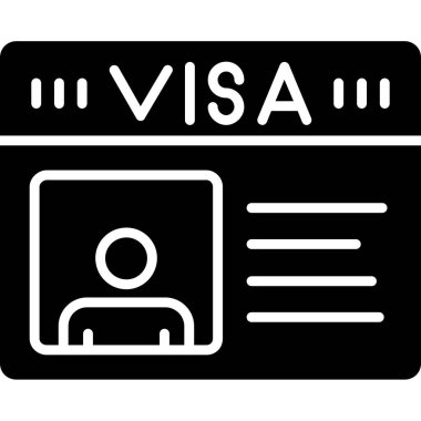 Vize kartı simgesi. Web için vize vektör simgesinin özet çizimi