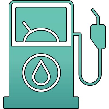 Benzin istasyonu. Basit resimleme