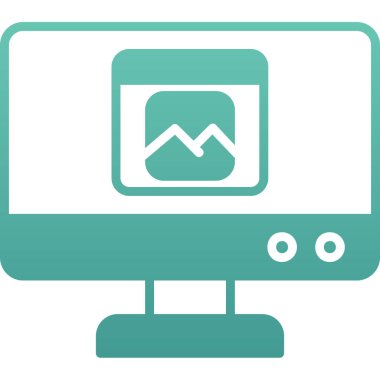 monitör vektör simgesini modern basit tasarımı izle