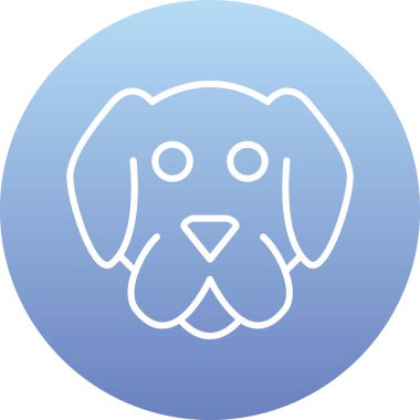 Modern mavi köpek simgesinin vektör çizimi