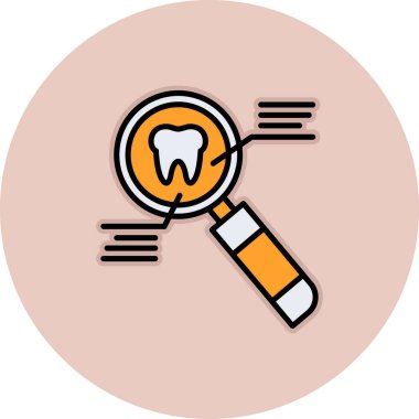 Diş bakımı düz simgesi, vektör, illüstrasyon