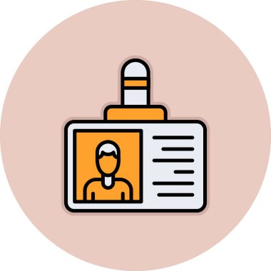 Kimlik kartı simgesi, vektör illüstrasyonu